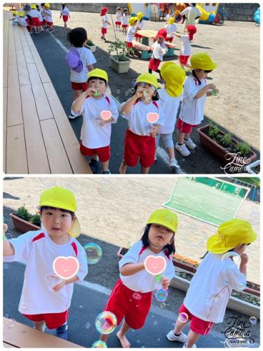 しゃぼん玉がいっぱ～い*^^*年少さんじょうずね*^^*