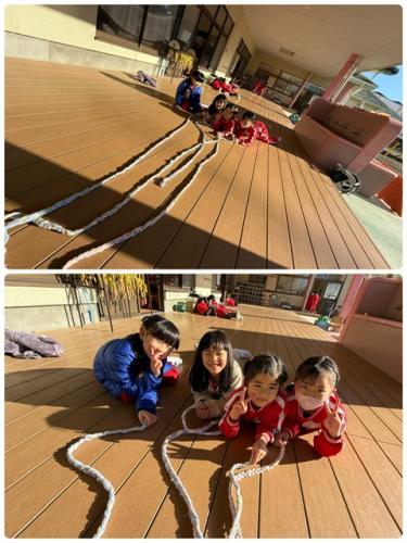 できた～っ！写真撮って～！と・・年長さん！